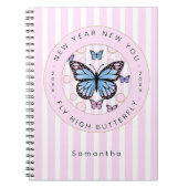 新年New You Butterfly名前をカスタムする年写真 ノートブック (正面)