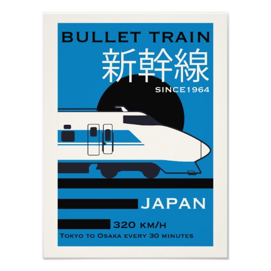 新幹線で日本を旅行 フォトプリント            (正面)