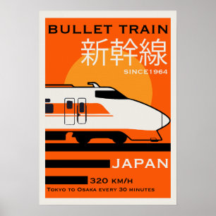新幹線で日本を旅行 ポスター