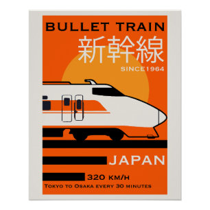 新幹線で日本を旅行 ポスター