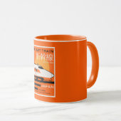 新幹線で日本を旅行 マグカップ (正面右)