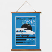 新幹線で日本を旅行 吊り下げ型タペストリー (正面)