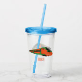 新幹線の漫画イラストレーション アクリルタンブラー (裏面)