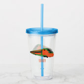 新幹線の漫画イラストレーション アクリルタンブラー (正面)