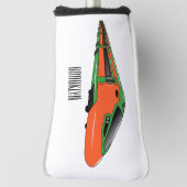 新幹線の漫画イラストレーション ゴルフヘッドカバー (回転90)