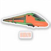 新幹線の漫画イラストレーション シール (正面)