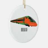 新幹線の漫画イラストレーション セラミックオーナメント (右)