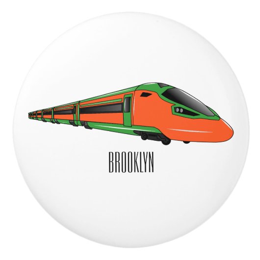 新幹線の漫画イラストレーション セラミックノブ (正面)