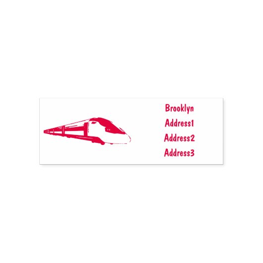 新幹線の漫画イラストレーション セルフインキングスタンプ (デザイン)