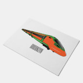 新幹線の漫画イラストレーション ドアマット (アングル)