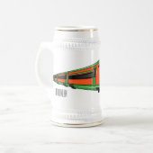 新幹線の漫画イラストレーション ビールジョッキ (正面左)