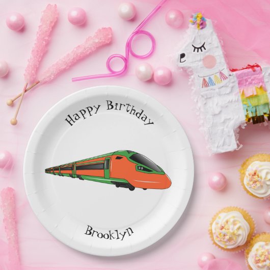 新幹線の漫画イラストレーション ペーパープレート (パーティー)