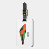 新幹線の漫画イラストレーション ラゲッジタグ (正面縦)