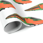 新幹線の漫画イラストレーション ラッピングペーパー (ロールコーナー)