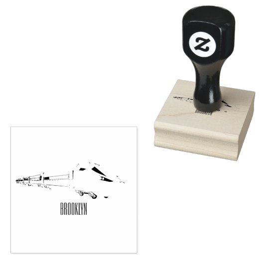 新幹線の漫画イラストレーション ラバースタンプ (押印)