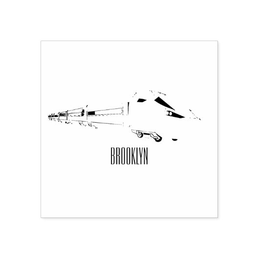 新幹線の漫画イラストレーション ラバースタンプ (インプリント)