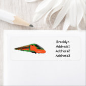 新幹線の漫画イラストレーション ラベル (インサイチュ)