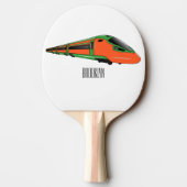 新幹線の漫画イラストレーション 卓球ラケット (裏面)