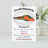 新幹線の漫画イラストレーション 招待状 (スタンド正面)