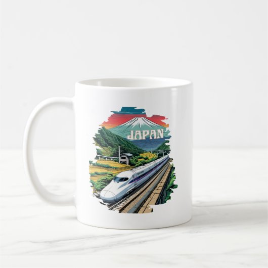 新幹線日本のと山富士 コーヒーマグカップ (左)