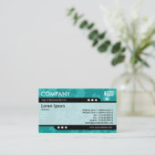 新幹線 – フラワーテクスチャ – アクアブルー(0ABAB5) 名刺 (スタンド正面)