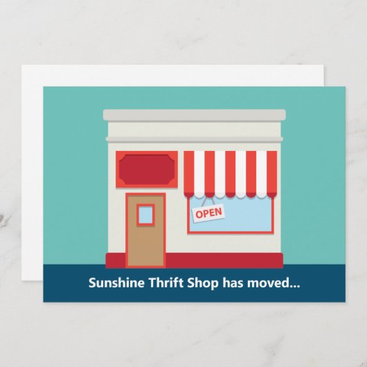 新店舗キュートオープンのお知らせ、または店舗移転のお知らせ 案内状 (正面/裏面)