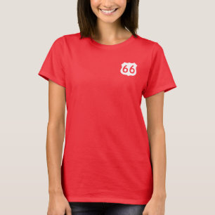新式のルート66の印- Tシャツ