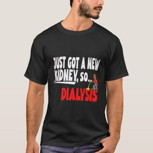 新得しい腎臓A透析おもしろいと腎臓 Tシャツ (正面)