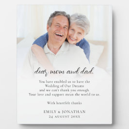 新感謝してい婚の親へ結婚 フォトプラーク