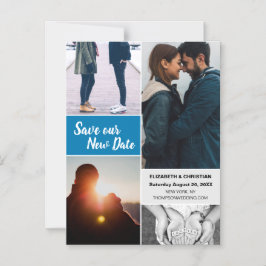 新救日の写真結婚の青 マグネット招待状