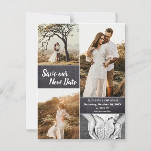 新救日の写結婚真の日付を変更 マグネット招待状 (正面)