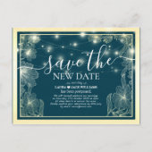 新救日の延期結婚金ゴールド花 案内ポストカード (正面)