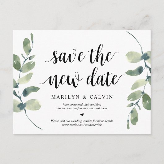 新救日グリー結婚ナリーの延期 ポストカード (正面)