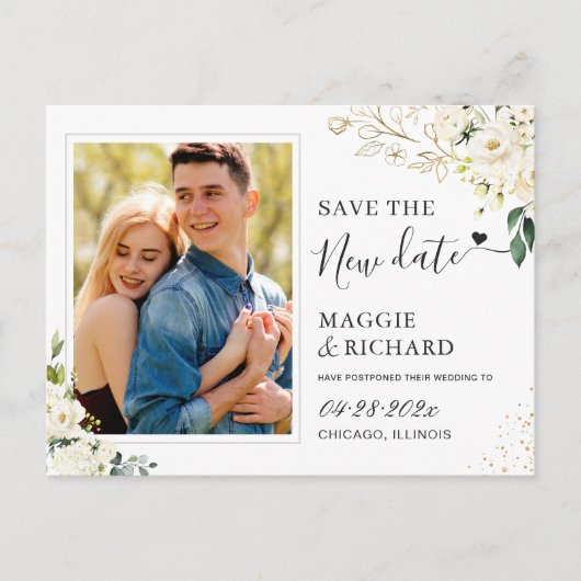 新救日緑の白フローラ写真 ポストカード (正面)