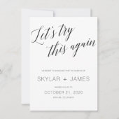 新救期の延期結婚カード。 招待状 (正面)