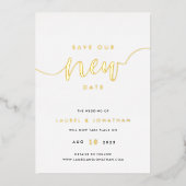 新救期の延期結婚フォイル・カード 箔招待状 (正面)