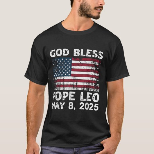 新教皇レオ米国神レオ教皇レオ米国教皇を祝福 Tシャツ (正面)