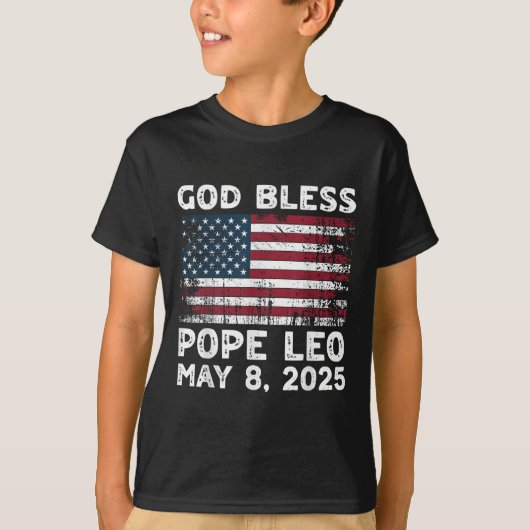 新教皇レオ米国神レオ教皇レオ米国教皇を祝福 Tシャツ (正面)