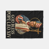 新教皇レオ14世カトリック教会の信仰を祝福する フリースブランケット (正面(横))