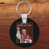新教皇2025 God Bless Pope Leo Xiv キーホルダー (正面)