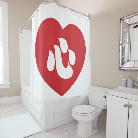 新日本の漢字心ハート心 シャワーカーテン (インサイチュ)