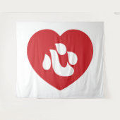 新日本の漢字心ハート心 タペストリー (正面(横))