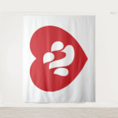 新日本の漢字心ハート心 タペストリー (正面)