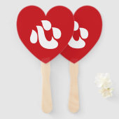 新日本の漢字心ハート心 ハンドファン (正面&裏面)