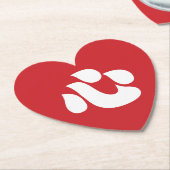 新日本の漢字心ハート心 ペーパーコースター (アングル)