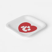 新日本の漢字心ハート心 ペーパープレート (傾斜あり)