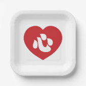 新日本の漢字心ハート心 ペーパープレート (正面)