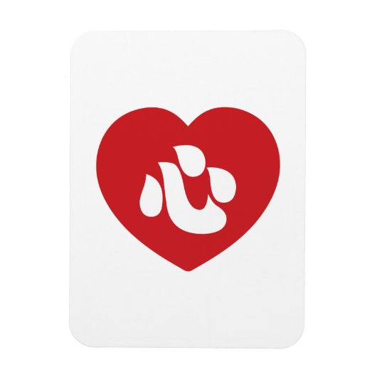 新日本の漢字心ハート心 マグネット (縦)