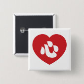 新日本の漢字心ハート心 缶バッジ (正面&裏面)