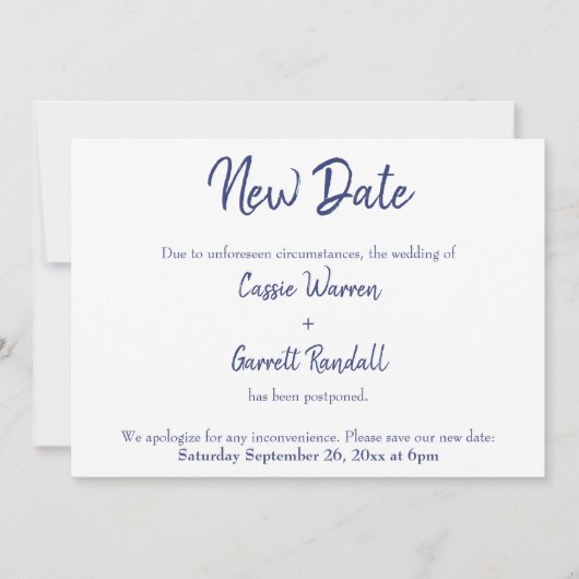 新日海軍白人延期結婚発表 招待状 (正面)